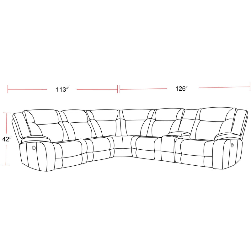 Parker Living Blake MBLA-PACKA-DTAU Desert Taupe 6 Piece Modular Reclining Sectional and Entertainment Console IMAGE 6