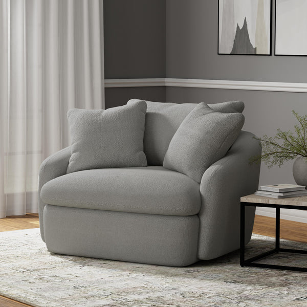Parker Living Boomer SBMR#912S-2-DMDV Dove Grey Large Swivel Chair with 2 Toss Pillows Two Pack IMAGE 1