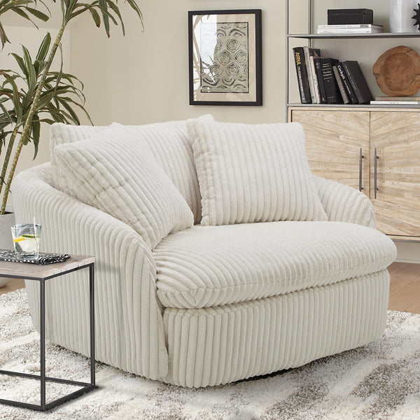 Parker Living Boomer SBMR#912S-2-MGIV Mega Ivory Large Swivel Chair with 2 Toss Pillows Two Pack IMAGE 1