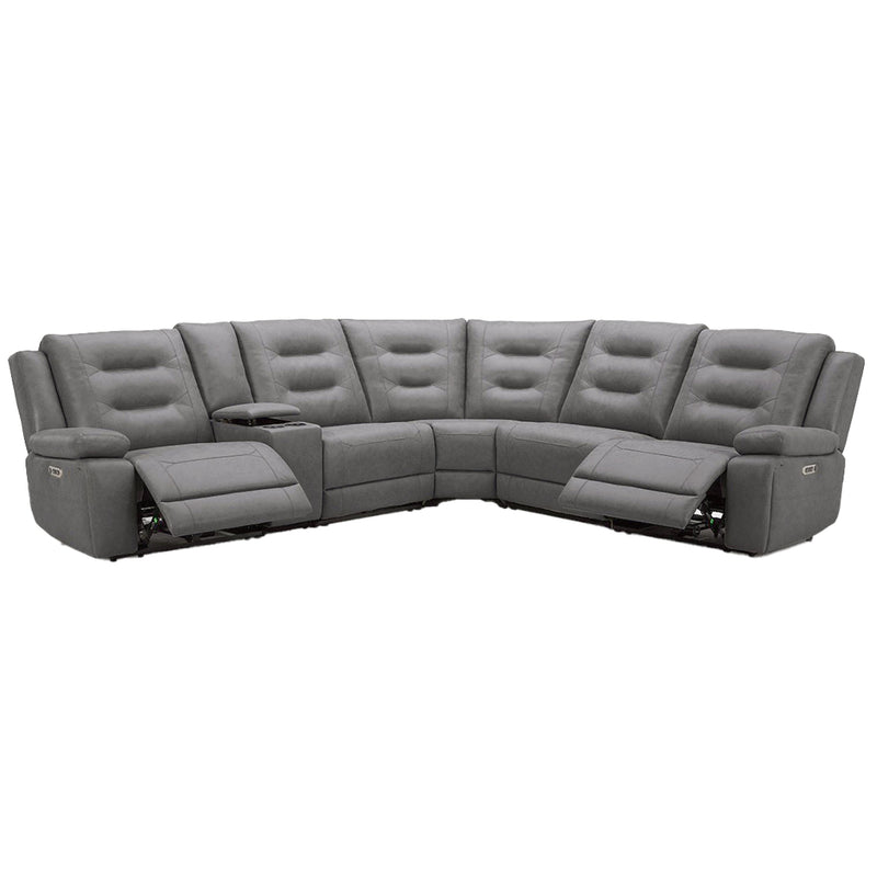 Parker Living Caldwell MCAL-PACKA(H)-TACH Tahoe Fog 6 Piece Modular Power Reclining Sectional with Power Adjustable Headrests IMAGE 2