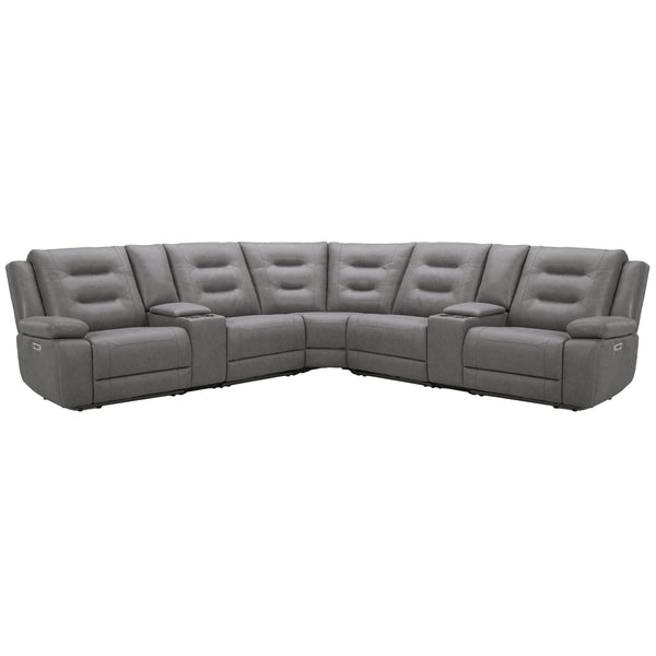 Parker Living Caldwell MCAL-PACKT7(H)-TACH Tahoe Fog 7 Piece Modular Power Reclining Sectional with Power Adjustable Headrests with 2 Consoles IMAGE 1