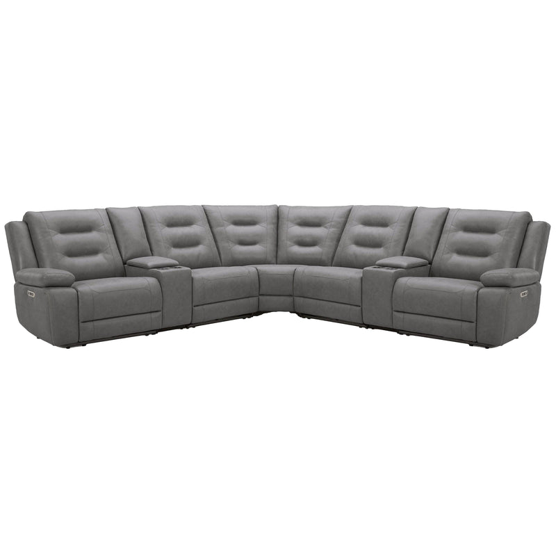 Parker Living Caldwell MCAL-PACKT7(H)-TACH Tahoe Fog 7 Piece Modular Power Reclining Sectional with Power Adjustable Headrests with 2 Consoles IMAGE 1