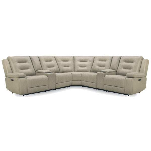 Parker Living Caldwell MCAL-PACKT7(H)-TAFG Tahoe Fog 7 Piece Modular Power Reclining Sectional with Power Adjustable Headrests IMAGE 1