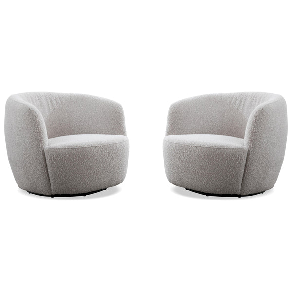 Parker Living Carina SCAR#912S-2-BLCT Bloke Cotton Swivel Barrel Chair Two Pack IMAGE 1
