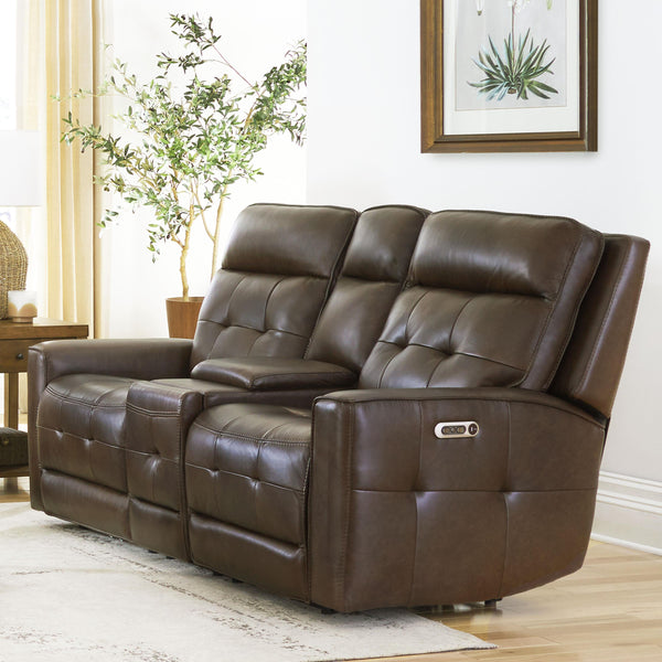 Parker Living Canterbury MCAN#822CPHZ-ACO Acorn Power Reclining Zero Gravity Console Loveseat IMAGE 1