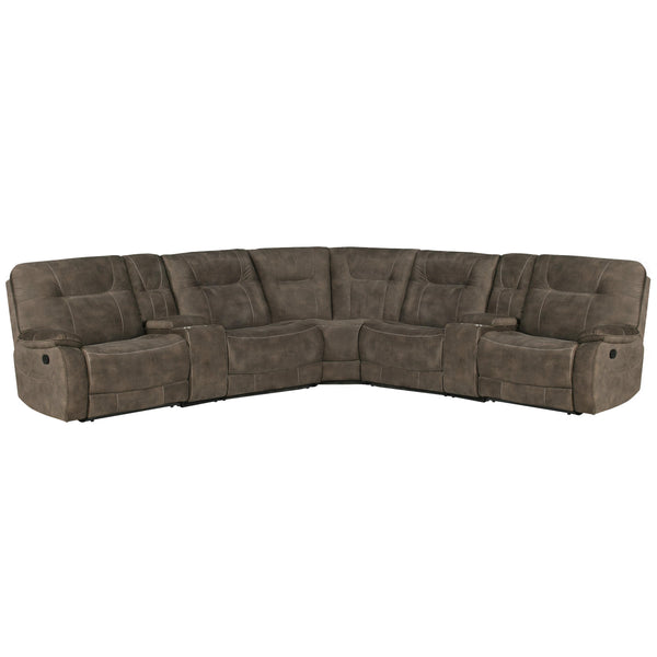 Parker Living Cooper MCOO-PACKT7-SBR Shadow Brown 7 Piece Modular Manual Reclining Sectional IMAGE 1