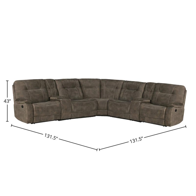 Parker Living Cooper MCOO-PACKT7-SBR Shadow Brown 7 Piece Modular Manual Reclining Sectional IMAGE 3