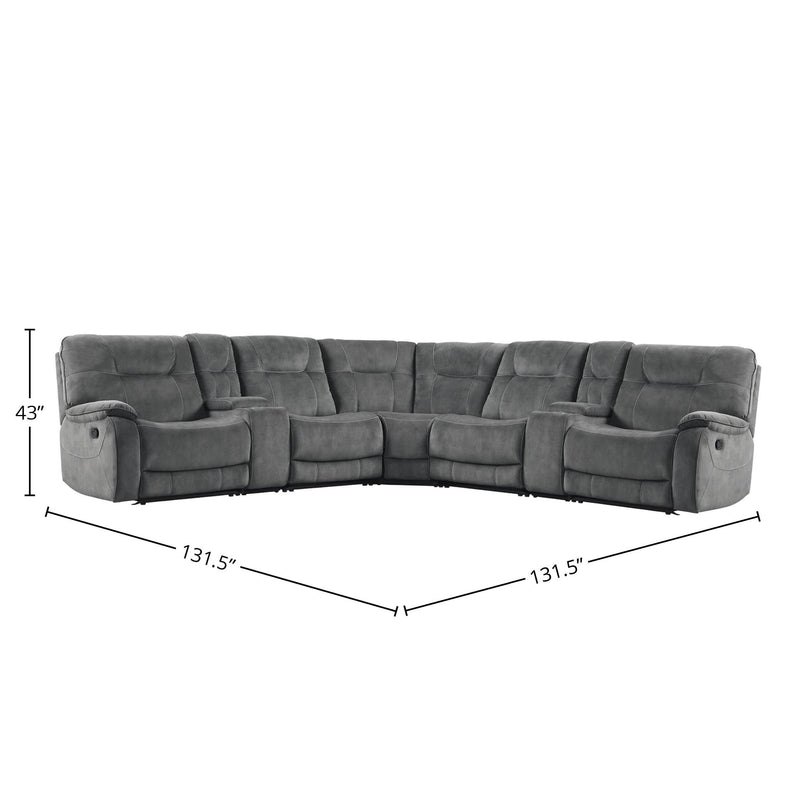 Parker Living Cooper MCOO-PACKT7-SGR Shadow Grey 7 Piece Modular Manual Reclining Sectional IMAGE 4