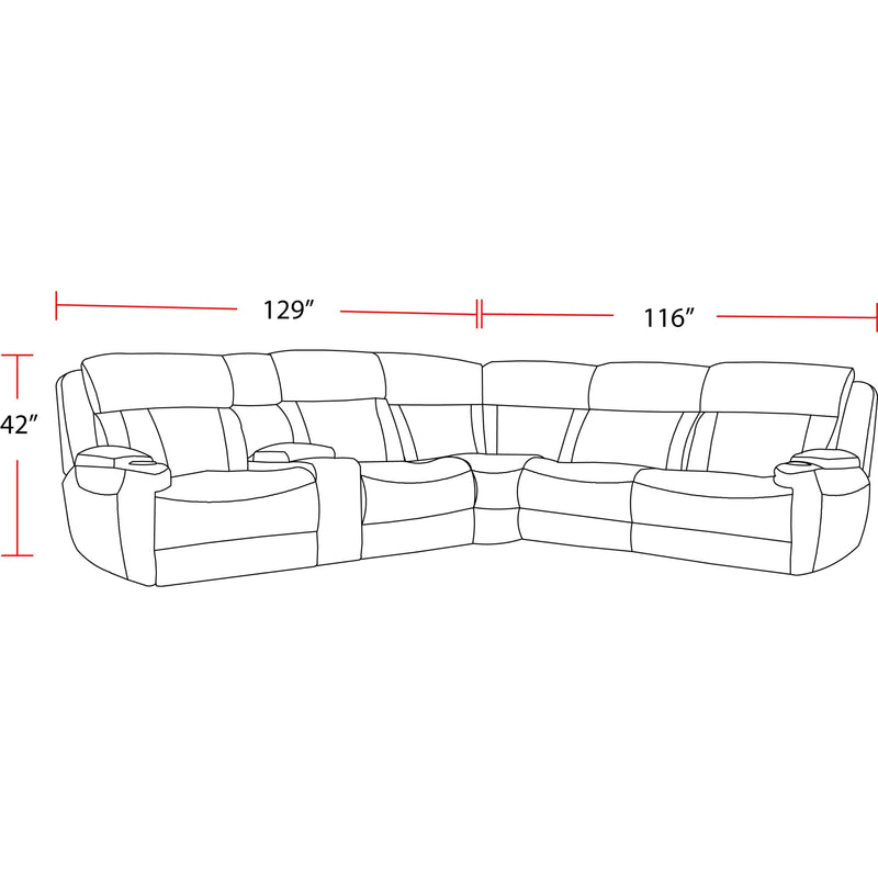 Parker Living Dalton MDAL-PACKT(H)-LCH Lucky Charcoal 6 Piece Modular Power Reclining Sectional with Power Adjustable Headrests IMAGE 10
