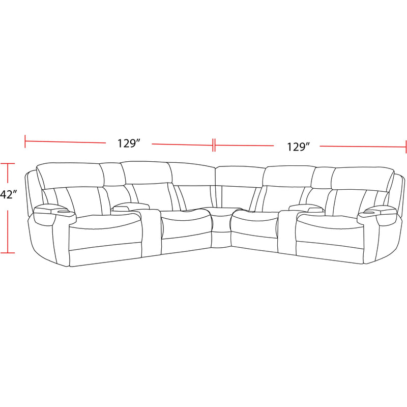 Parker Living Dalton MDAL-PACKT7(H)-LCH Lucky Charcoal 7 Piece Modular Power Reclining Sectional with Power Adjustable Headrests IMAGE 3