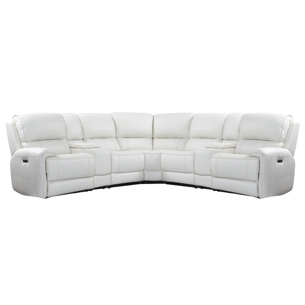 Parker Living Empire MEMP-PACKT7(H)-VIV Verona Ivory 7 Piece Modular Power Reclining Sectional with Power Adjustable Headrests with 2 Consoles IMAGE 1