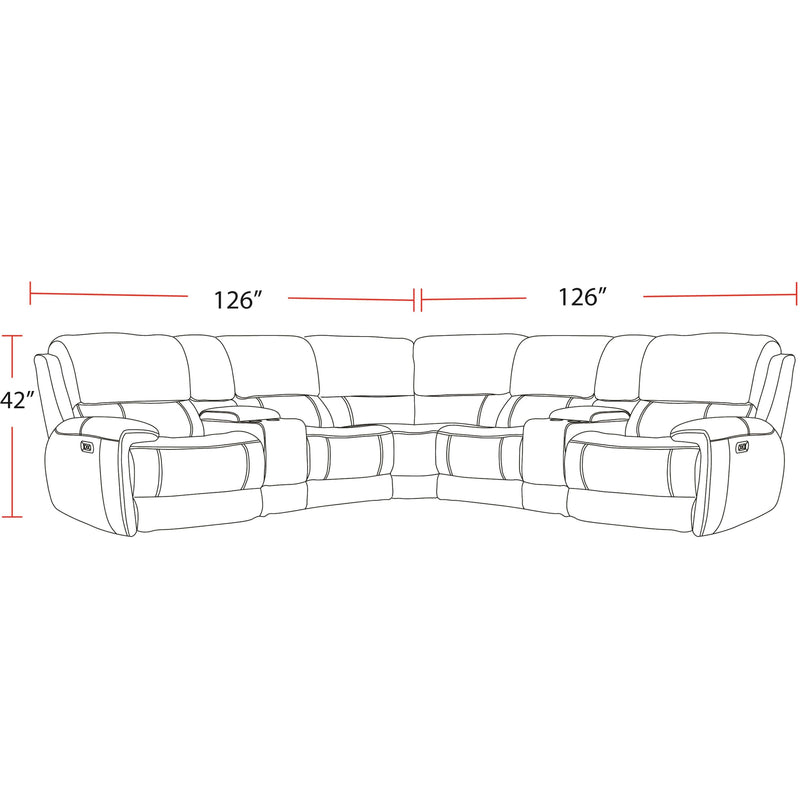 Parker Living Empire MEMP-PACKT7(H)-VIV Verona Ivory 7 Piece Modular Power Reclining Sectional with Power Adjustable Headrests with 2 Consoles IMAGE 3
