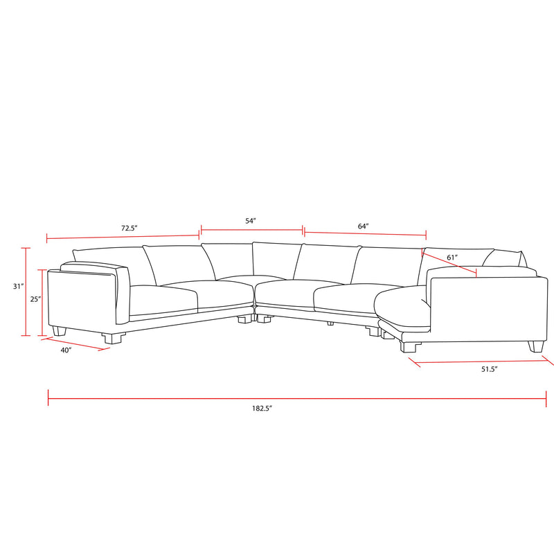 Parker Living Escape SESC-PACK4A-MRMS Mirage Mist 4 Piece Modular Sectional IMAGE 3