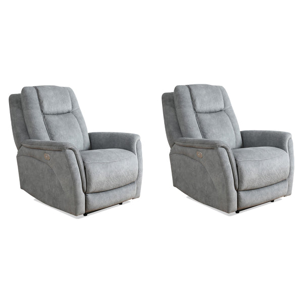 Parker Living Linus MLIN#812PHZ-2-HGY Hudson Grey Zero Gravity Power Recliner Two Pack IMAGE 1