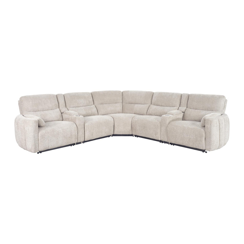 Parker Living Modesto MMOD-PACKT7(H)-BUCR Buttercream 7 Piece Modular Power Reclining Sectional with Power Adjustable Headrests IMAGE 2