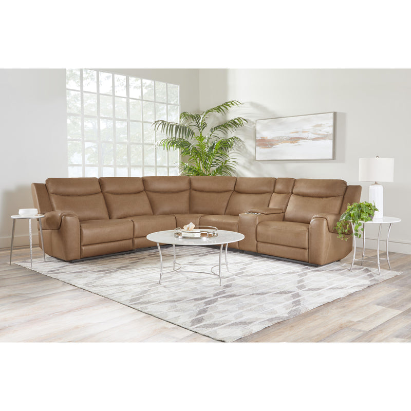 Parker Living Momentum MMTM-PACKA(HZ)-HM-CSHW Cashew 6 Piece Modular Power Reclining Sectional with Power Adjustable Headrests IMAGE 1