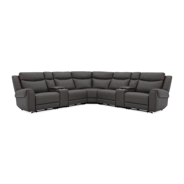 Parker Living Momentum MMTM-PACKT7(HZ)-HM-DKGN Dark Granite 7 Piece Modular Power Reclining Sectional with Power Adjustable Headrests IMAGE 1