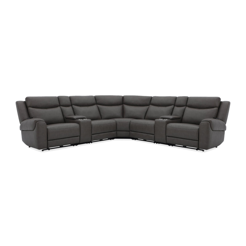 Parker Living Momentum MMTM-PACKT7(HZ)-HM-DKGN Dark Granite 7 Piece Modular Power Reclining Sectional with Power Adjustable Headrests IMAGE 1