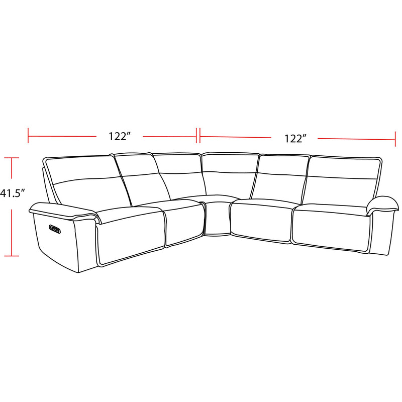 Parker Living Perimeter MPRM-PACKB(H)-HRS Hearth Stone 5 Piece Modular Power Reclining Sectional with Power Adjustable Headrests IMAGE 3