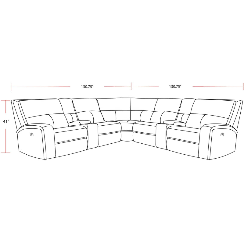 Parker Living Polaris MPOL-PACKT7(H)-BIG Bizmark Grey 7 Piece Modular Power Reclining Sectional with Power Adjustable Headrests IMAGE 6