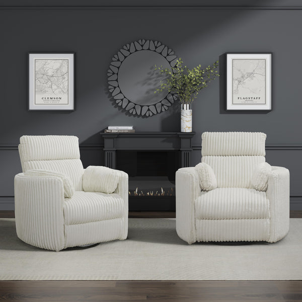 Parker Living Radius MRAD#812GSP-2-MGIV Mega Ivory Power Swivel Glider Recliner Two Pack IMAGE 1