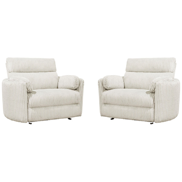 Parker Living Radius Xl MRAD#812GP-XL-2-MGIV Mega Ivory Extra Wide Power Glider Recliner Two Pack IMAGE 1