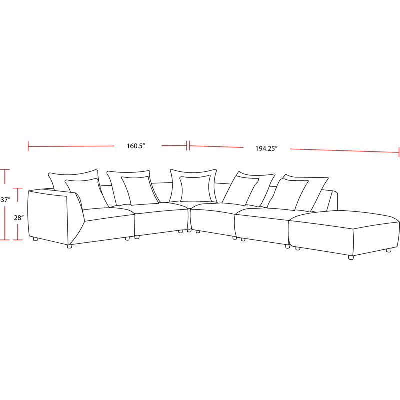 Parker Living Recess SREC-PACK6A-RPBL Reptile Blue 6 Piece Modular Sectional IMAGE 4