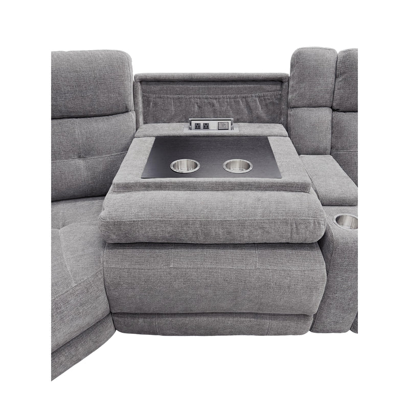 Parker Living Richland MRIC-PACK6T(H)-BRGR Bristol Grey 6 Piece Modular Power Reclining Sectional with Power Adjustable Headrests IMAGE 2