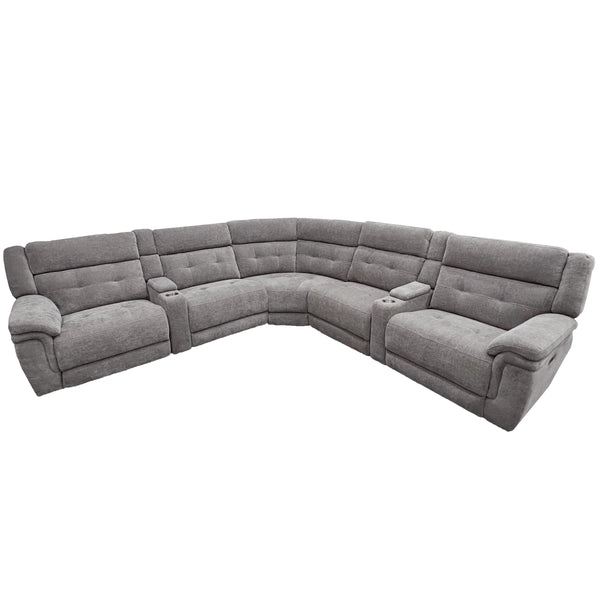 Parker Living Richland MRIC-PACK7T(H)-BRGR Bristol Grey 7 Piece Modular Power Reclining Sectional with Power Adjustable Headrests IMAGE 1