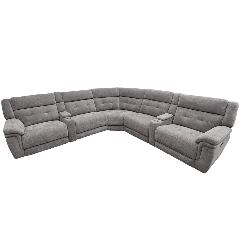 Parker Living Richland MRIC-PACK7T(H)-BRGR Bristol Grey 7 Piece Modular Power Reclining Sectional with Power Adjustable Headrests IMAGE 1