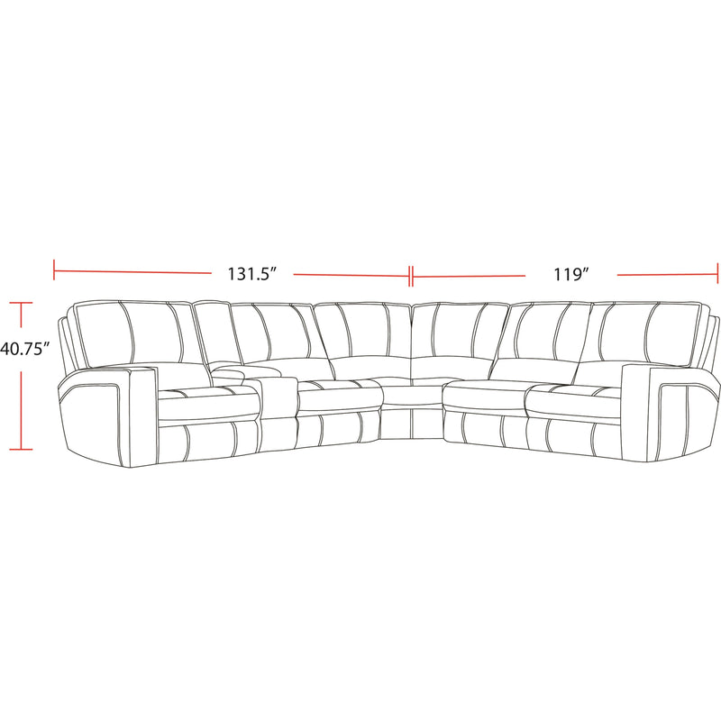 Parker Living Rockford MROC-PACKA(H)-VSA Verona Saddle 6 Piece Modular Power Reclining Sectional with Power Adjustable Headrests IMAGE 4