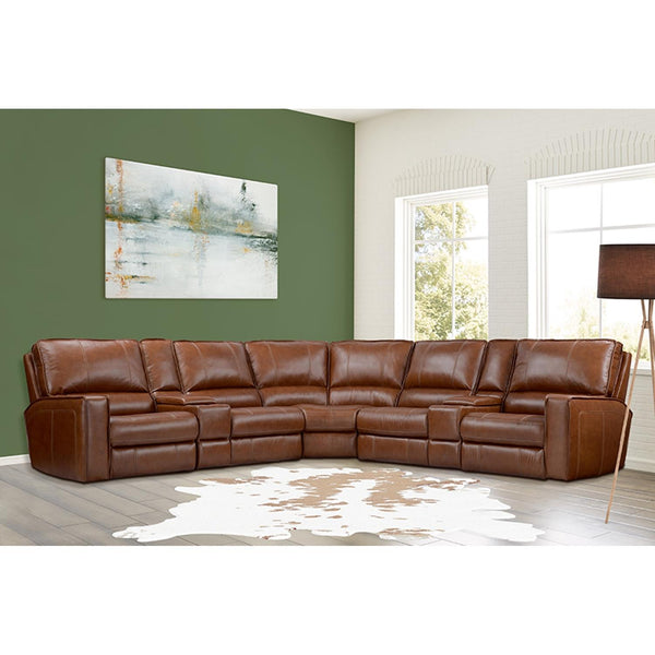 Parker Living Rockford MROC-PACKT7(H)-VSA Verona Saddle 7 Piece Modular Power Reclining Sectional with Power Adjustable Headrests IMAGE 1