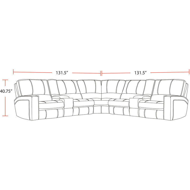 Parker Living Rockford MROC-PACKT7(H)-VSA Verona Saddle 7 Piece Modular Power Reclining Sectional with Power Adjustable Headrests IMAGE 6