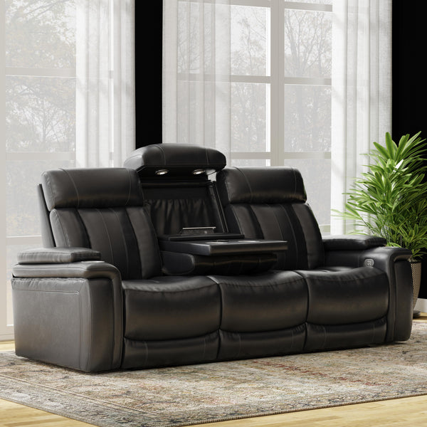 Parker Living Royce MROY#832PH-MID Midnight Power Reclining Sofa with Drop Down Console IMAGE 1