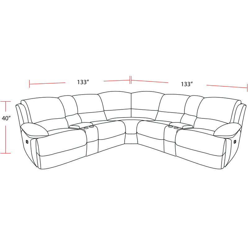 Parker Living Spartacus MSPA-PACKT7(H)-BLC Black 7 Piece Modular Power Reclining Sectional with Power Adjustable Headrests IMAGE 3