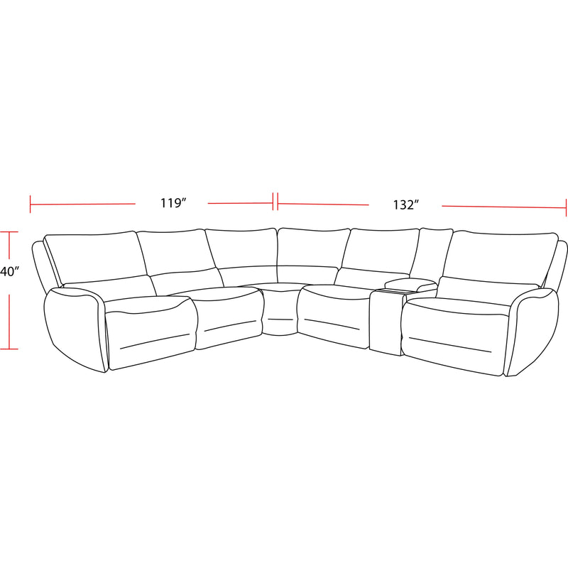 Parker Living Stellar MSTR-PACK6A(H)-BLCT Bloke Cotton 6 Piece Modular Power Reclining Sectional with Power Adjustable Headrests IMAGE 7