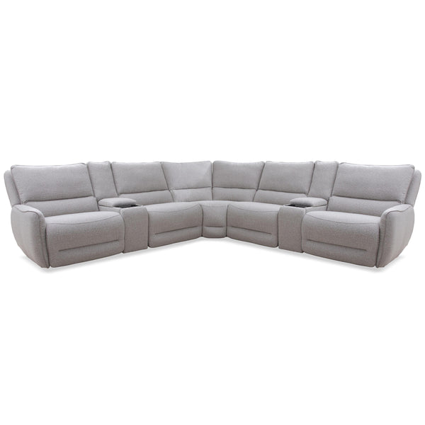 Parker Living Stellar MSTR-PACK7A(H)-BLCT Bloke Cotton 7 Piece Modular Power Reclining Sectional with Power Adjustable Headrests IMAGE 1