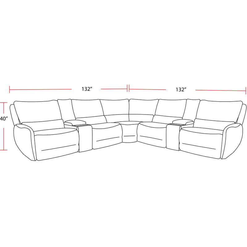 Parker Living Stellar MSTR-PACK7A(H)-BLCT Bloke Cotton 7 Piece Modular Power Reclining Sectional with Power Adjustable Headrests IMAGE 5