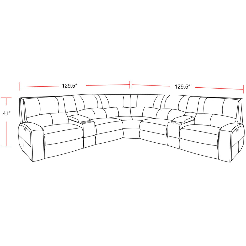 Parker Living Swift MSWI-PACKT7(H)-BOU Bourbon 7 Piece Modular Power Reclining Sectional with Power Adjustable Headrests IMAGE 3