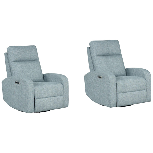 Parker Living Thriller MTHR#812GSP-2-NBB Natural Beauty Blue Power Swivel Glider Recliner Two Pack IMAGE 1