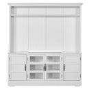 Parker House Furniture Shoreham SHO-2PC-ENT-WALL-EFW Effortless White 76 In. TV Console with Hutch IMAGE 4