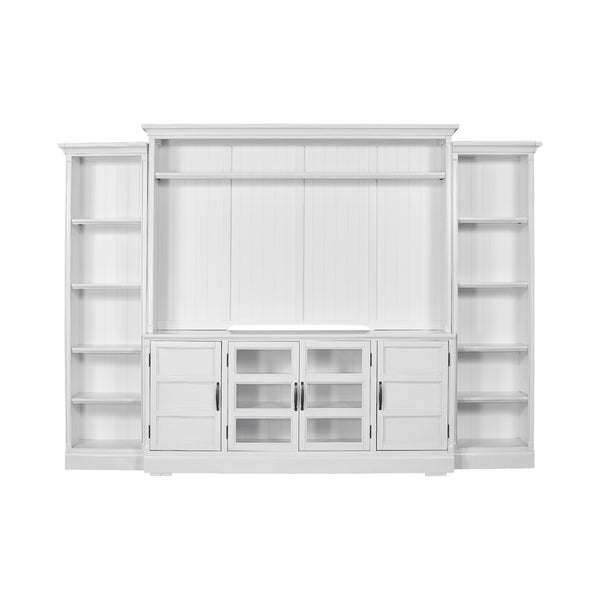 Parker House Furniture Shoreham SHO-4PC-ENT-WALL-EFW Effortless White 4 Piece Entertainment Wall IMAGE 1