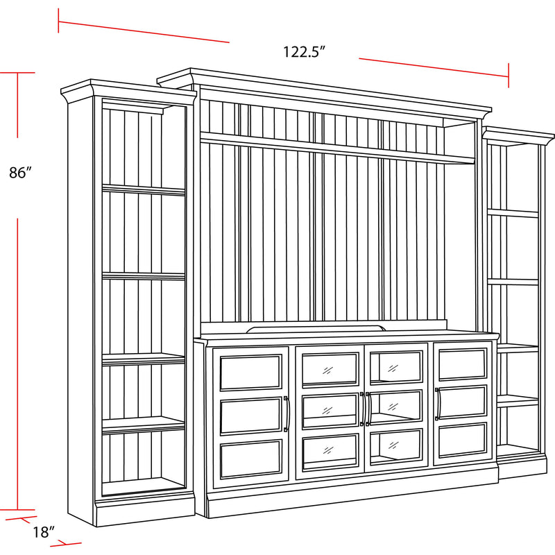 Parker House Furniture Shoreham SHO-4PC-ENT-WALL-EFW Effortless White 4 Piece Entertainment Wall IMAGE 4