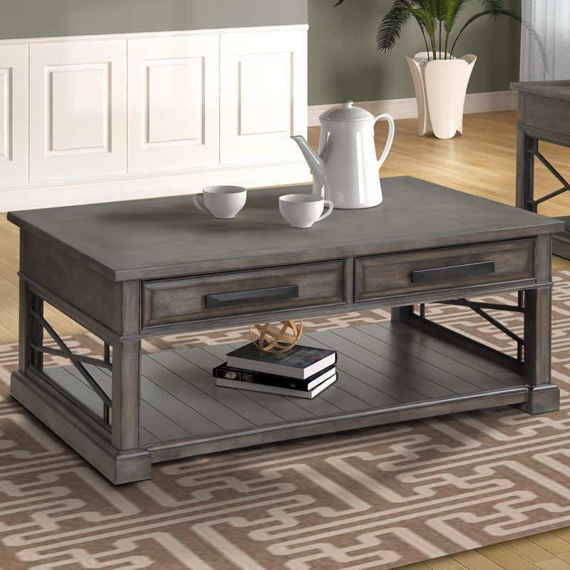 Parker House Furniture Sundance SUN-3PC-01-02-SGR Smokey Grey Cocktail Table with 2 End Tables IMAGE 4