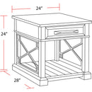 Parker House Furniture Sundance SUN-7PC-01-02-09-4-SGR Smokey Grey Cocktail Table with 2 End Tables and Console Table with 3 Stools IMAGE 12