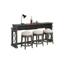 Parker House Furniture Sundance SUN-7PC-01-02-09-4-SGR Smokey Grey Cocktail Table with 2 End Tables and Console Table with 3 Stools IMAGE 5